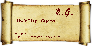 Mihályi Gyoma névjegykártya